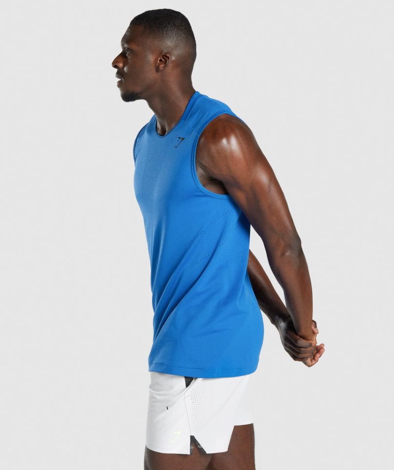 Men's Gymshark Apex Tanks Blue | CA D187A3